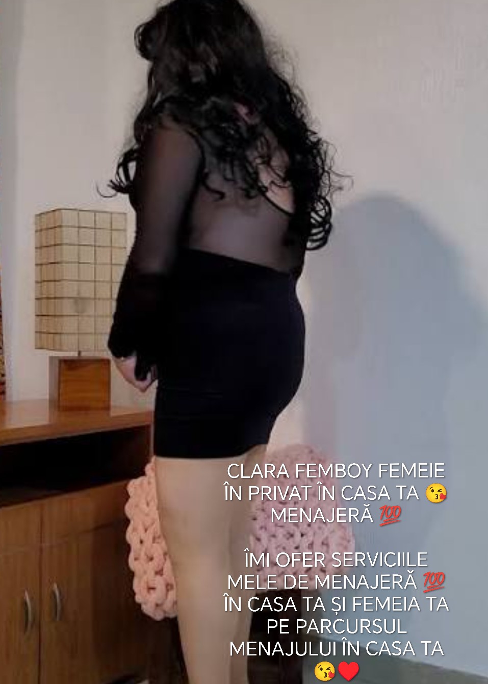 Escorta Oras: Pitești - Escorta Telefon: 0735332017 -  Servicii Escorta : Bun? sunt CLARA FEMBOY FEMEIE ÎN PRIVAT ÎN CASA TA ???? MENAJER? ???? ?I FEMEIA TA PE PARCURSUL MENAJULUI ÎN CASA TA ???? DETALII WATAP DOAR MESAJE PUPICI ????
